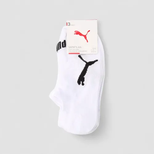 Kit Meia Sapatilha Puma 3 Pares 39-43 Branco