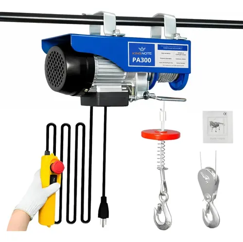 Guincho Talha Elétrica Capacidade 150 / 300 Kg Elevação de Até 12 Metros 650W Cabo Aço