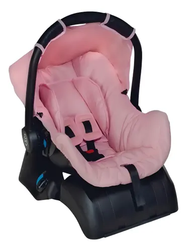 Conjunto Bebê Conforto Grid Rosa com Base - Galzerano