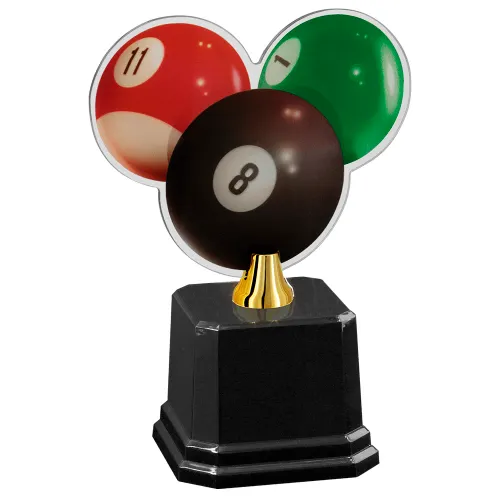 Troféu Vitória 502150 Sinuca Bilhar Snooker 19cm Acrílico