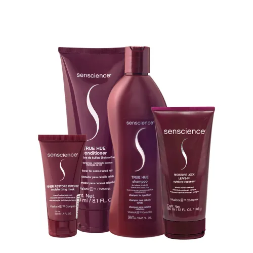 Kit Senscience True Hue Intensif Moisture Home Care 4 Produtos com Leave-in 50ml