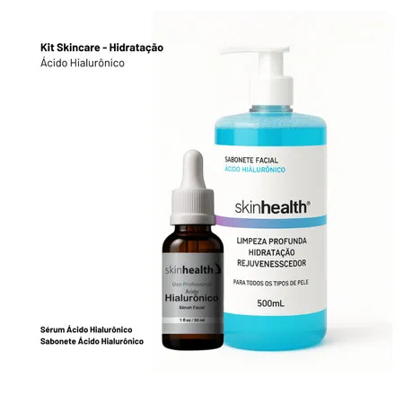Kit Skincare - Ácido Hialurônico - Sabonete Facial e Sérum Facial Skinhealth