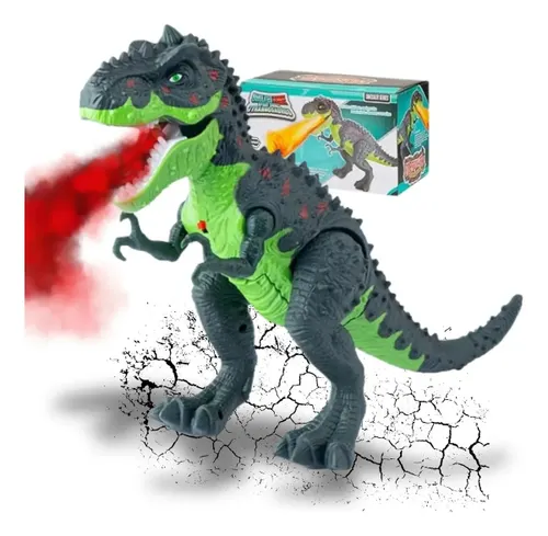 Dinossauro T-Rex Interativo c/ Luz, Som e Fumaça para Crianças – Kizumba