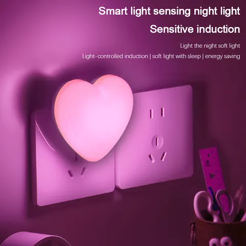 Led night light sensor de controle noite lâmpada poupança energia led sensor lâmpada eua plug nightlight para crianças quarto escadas