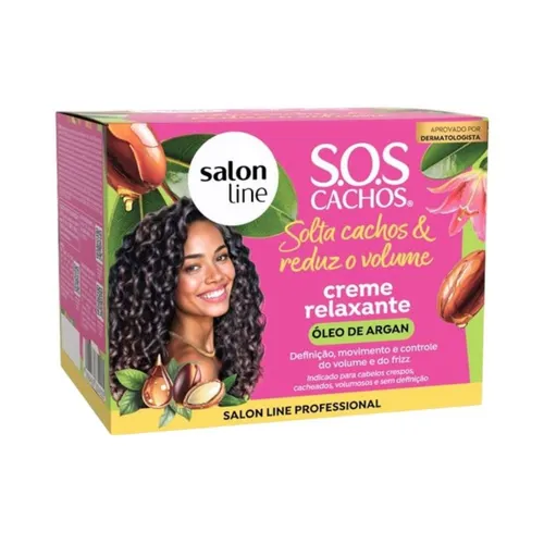 Creme Relaxante Salon Line Solta Cachos e Reduz o Volume Óleo de Argan