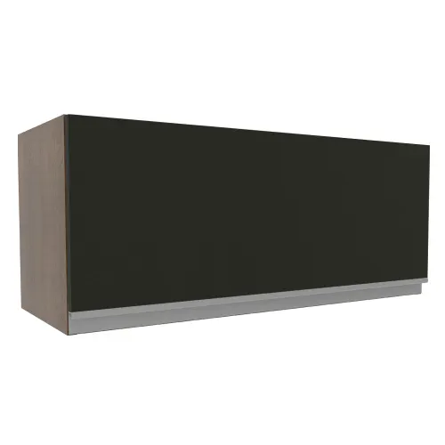 Armário Aéreo Madesa Glamy 80 cm 1 Porta Basculante Rustic/Preto
