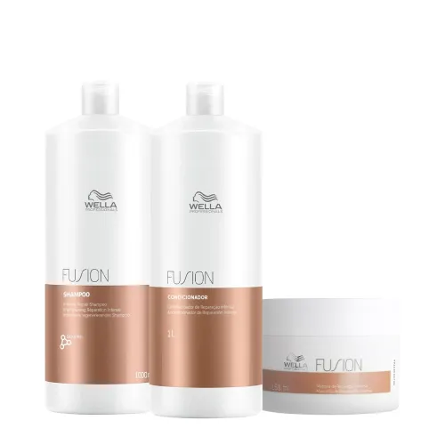 Kit Wella Professionals Fusion Shampoo 1L Condicionador 1L Máscara 150ml