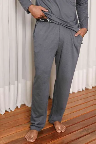 Calça Pijama Reta Masculina Básica Cinza Mescla