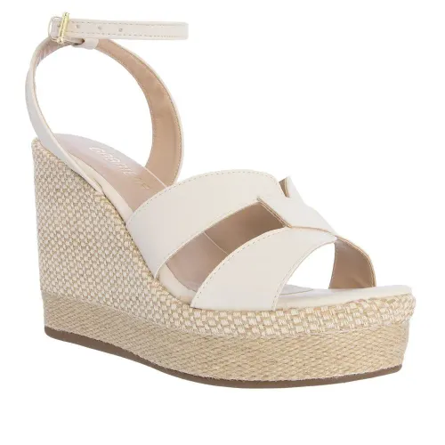 Sandália Espadrille Gabriela Plataforma Vazados Off White