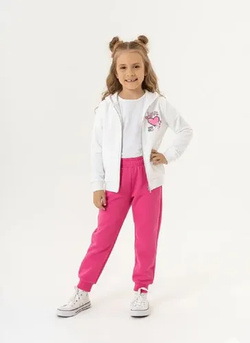 Conjunto Feminino Infantil com Jaqueta e Calça Legging (Off White) Guloseima