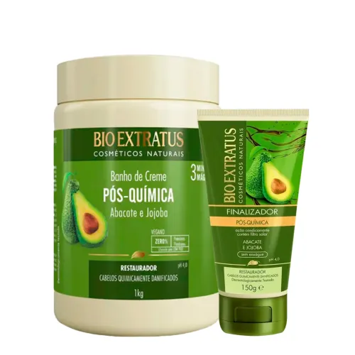 Kit Bio Extratus Pós-Química Banho de Creme G E Finalizador (2 Produtos)