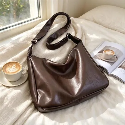 Nova bolsa tote, bolsa de ombro feminina, estilo retrô, simples, grande, bolsa tote