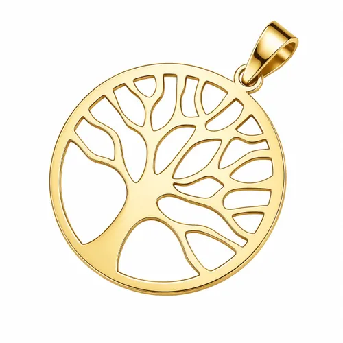 Pingente Árvore da Vida Redondo Vazado 2,5 cm em Ouro 18K