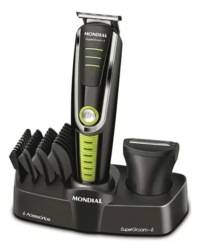 Máquina de Cortar Cabelo 6 em 1 Barba Pelo Corpo Body Groom Cor Preto