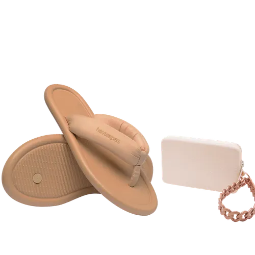 Kit Havaianas para Presente: Chinelo Maxi Puffed + Mini Bag Chain Cromado