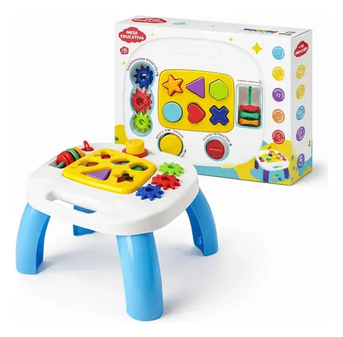 Mesa de Atividades Didática Kendy para Bebês, Crianças e Meninos com Som