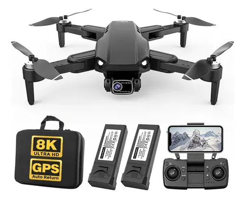 Mini drone L900 PRO SE com dual câmera 8K preto 5GHz 2 baterias Motor sem escova profissional