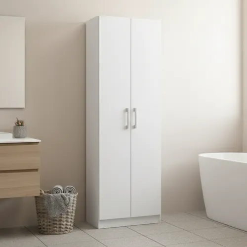 Armário Banheiro 2 Portas Branco Carraro