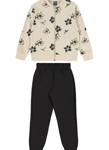 Conjunto para Menina com Jaqueta Floral e Calça (Bege) Bee Loop