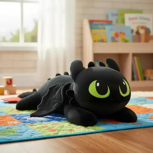 Xuxão Apoio Urso Banguela Fúria da Noite Gigante 100cm Pelúcia Preto