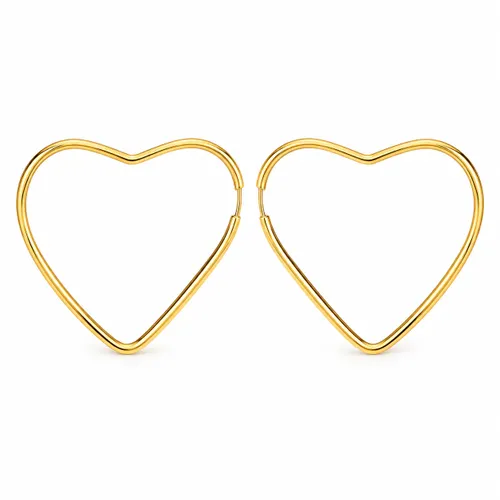 Brinco Argola Coração Médio em Ouro 18K