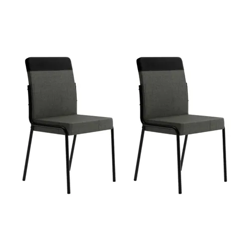 Conjunto 2 Cadeiras de Jantar Duo Carraro Grafite