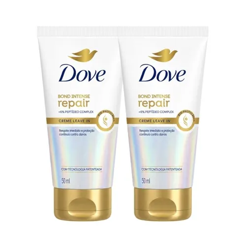 Kit Leave-In Dove Bond Intense Repair + Peptídeo 50ml - 2 Unidades