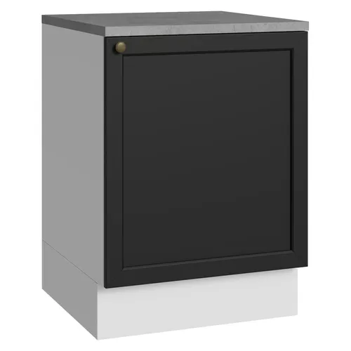 Balcão de Cozinha 60 x 60 cm 1 Porta (Com Tampo) Branco/Preto Vik Madesa