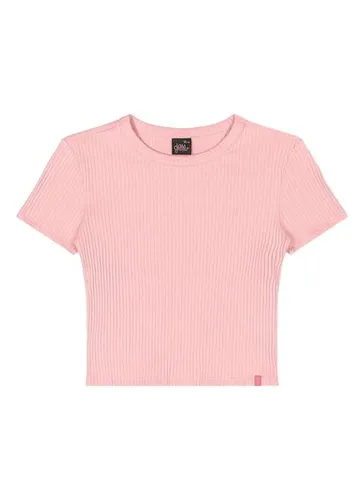 Blusa Juvenil em Ribana Canelada (Rosa) Gloss