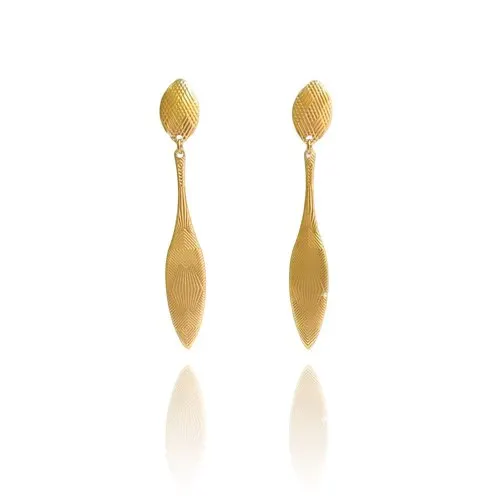 Brinco Longo Jade Ouro Amarelo 18k