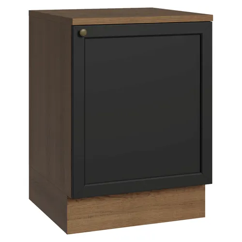 Balcão de Cozinha 60 cm 1 Porta Rustic/Preto Vik Madesa