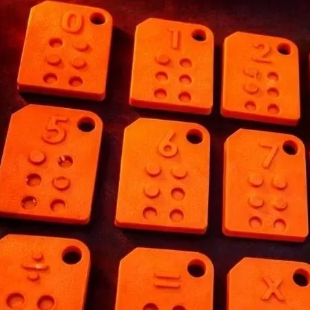 Kit Braille Numerais e Sinais para Treino Matemática Calculo Sinais Braile Material Educativo Tátil