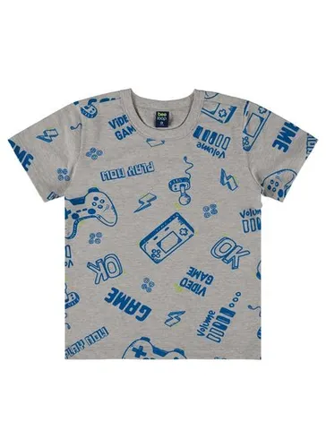 Camiseta Infantil Estampada para Menino (Cinza) Bee Loop