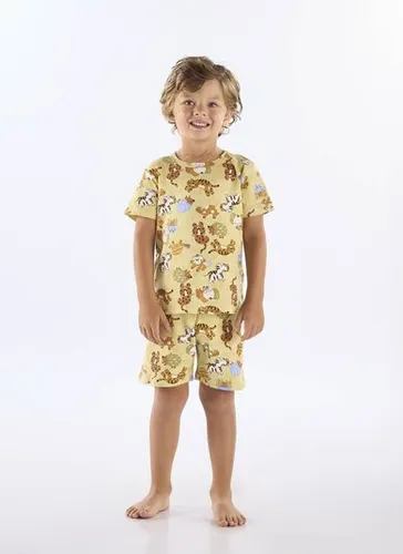 Pijama Curto Infantil Masculino em Suedine (Verde) Up Baby