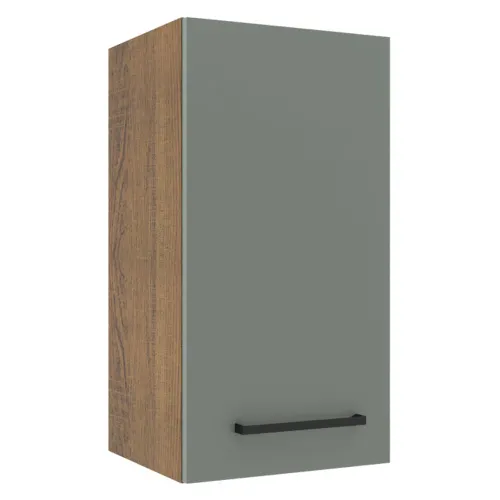 Armário Aéreo Madesa Agata 35 cm 1 Porta Rustic/Cinza