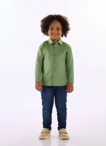 Camisa Infantil Clássica em Algodão Verde