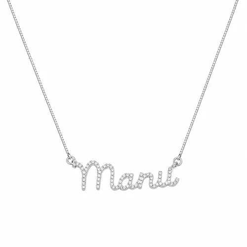 Colar Manu Cravejado com Moissanite em Prata