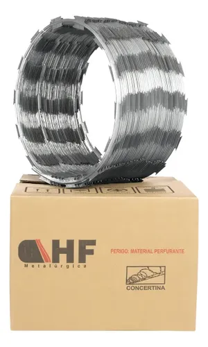 Arame Concertina Simples Hf Metalúrgica 30cm de Diâmetro 5 metros de Comprimento