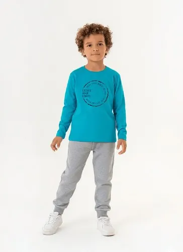 Conjunto Infantil Masculino com Camiseta e Calça (Azul) Guloseima