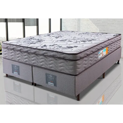Cama Box Colchão OrtoFirm + Box One Face Espuma D45 Cinza