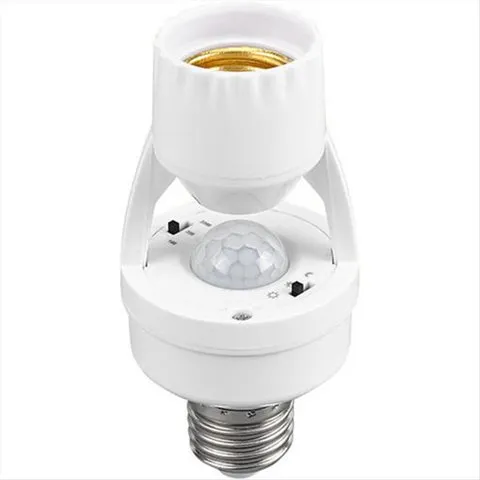 【~ Novo FDDT】Suporte para lâmpada LED E27 com sensor de movimento PIR, 110-240V, base de lâmpada ajustável com sensor infravermelho inteligente.