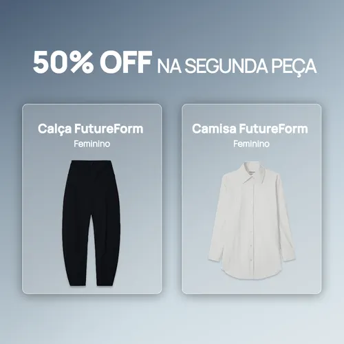 Kit Calça Tecnológica Feminina FutureForm + Camisa Tech FutureForm Feminina Segundo item 50% OFF