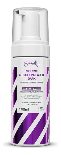 Skelt Autobronzeador em Mousse Dark 140ml | Bronzeado 2x Mais Intenso, Nano-resveratrol, Textura Suave, 12 Dias de Bronze, Não Oleoso, Secagem Rápida, Acabamento Uniforme | Todos os Tipos de Pele