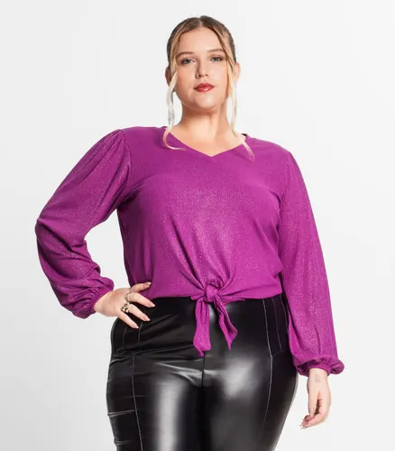 Blusa Manga Longa em Ribana Canelada Secret Glam - Moda Feminina e Masculina, Itens para Casa e Mais l Rovitex