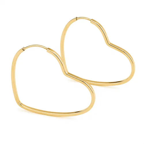 Brinco Argola Coração 2,5 cm em Ouro 18K