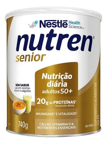 Suplemento em Pó Nutren Senior 50+ Carboidratos sem Sabor 740g