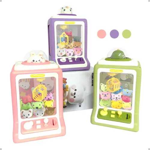 Mini Maquininha de Pegar Bichinho Infantil Garra com Cor Rosa