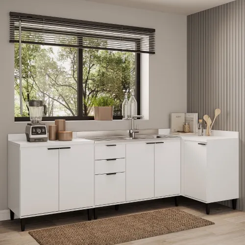Conjunto Balcões Miami Coast Carraro Branco