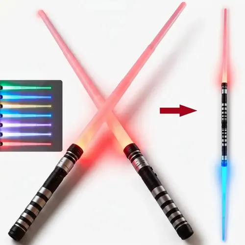 Kit 2 Sabres de Luz Star Wars de 7 Cores com Som para Cosplay e Festa