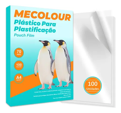 Plástico para Plastificação Mecolour A4 70 Micras com 100 Folhas